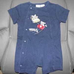 T.K.S. Basics Blue Two Puppies Racing Romper